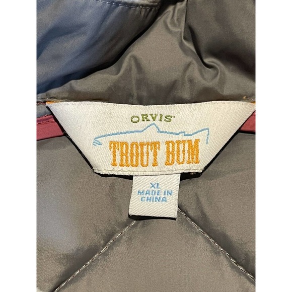 XL Orvis Trout Bum winter puffer vest puffy purple - Picture 3 of 10